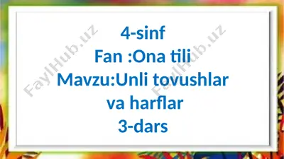 4-sinf.ona t.3-dars — PPTX