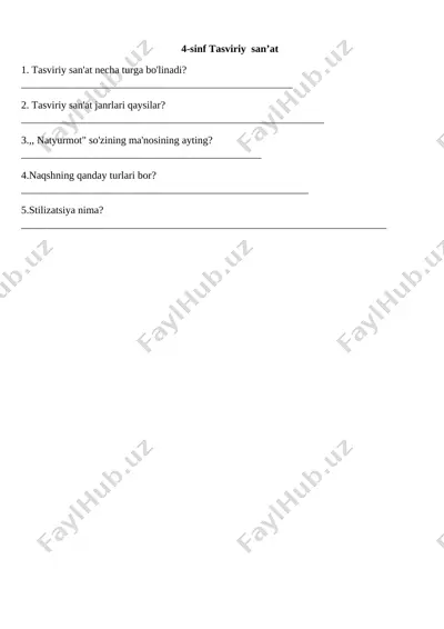 4_sinf_tasviriy_san'at_monitoring_savollar_@e_baza_ishreja — DOCX