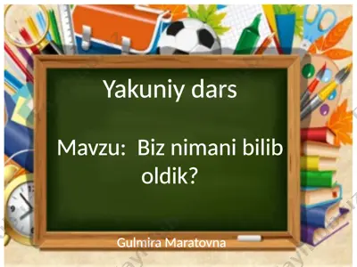 4-sinf 109-yakuniy dars 3-chorak — PPTX