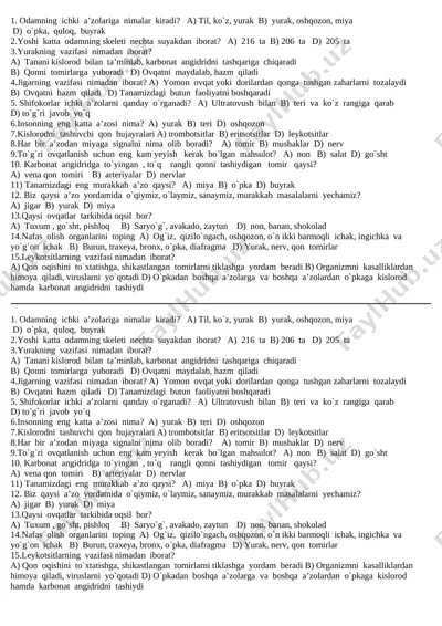 tabiiy fan 4-sinf nazorat ishi 2-chorak 30-noyabr — DOCX