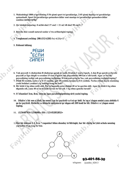 4- sinf nazorat ishi — PDF