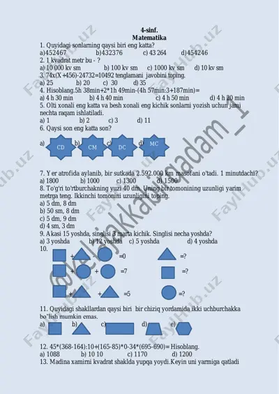 4-sinf mat@kelajakkabirqadam_1 — PDF