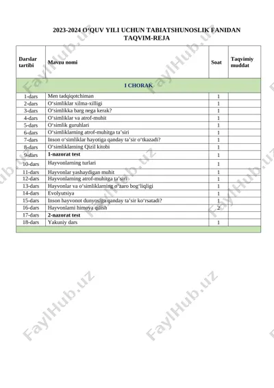 4-sinf science 2023-2024 — DOCX