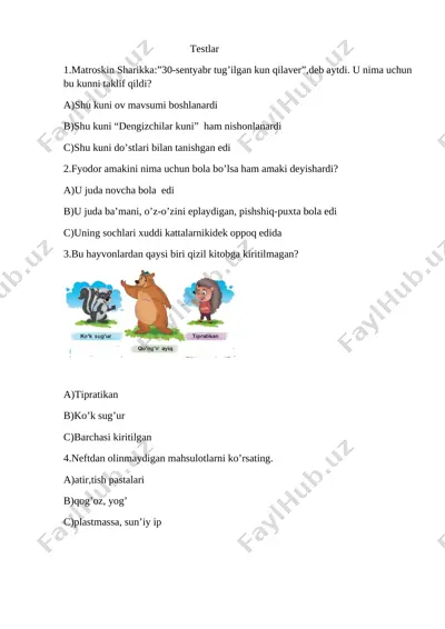 testlar 15talik — DOCX