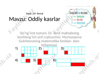 oddiy kasrlar — PPTX