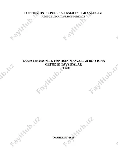 4-sinf tabiatshunoslik_tavsiya — DOC