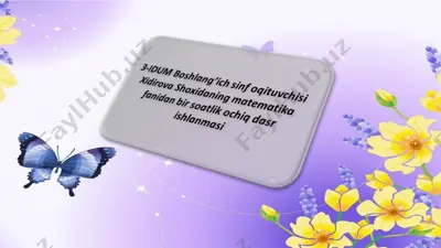xidirova shohidaning ochiq dars taqdimoti — PDF