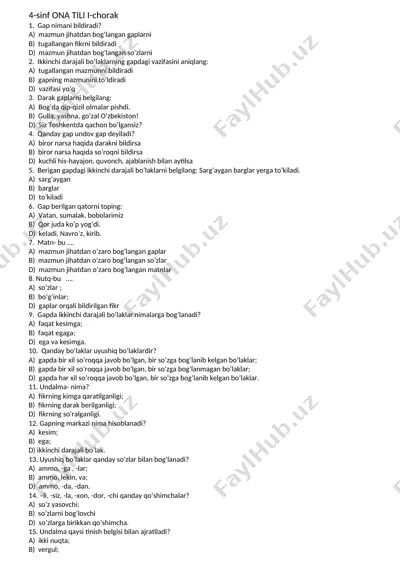 4-sinf test — DOCX