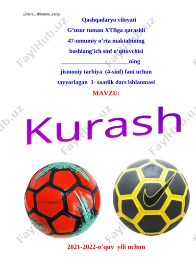 4-sinf jismoniy tarbiya kurash+ — DOCX
