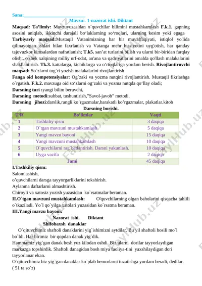 4 sinf ona tili nazorat — DOCX