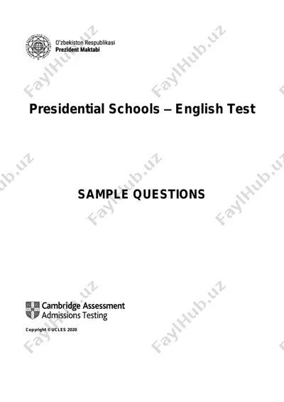 ingliz tili testi — PDF