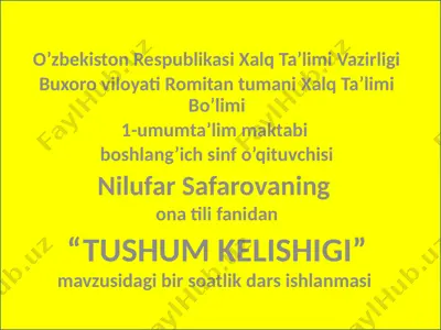 ona tili 4-sinf tushum kelishigi — PPTX