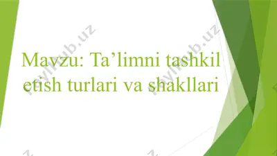 dars tiplari va turlari — PPTX