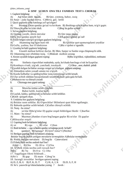 4_sinf_ona_tili_18_ta_ochiq_va_7_ta_yopiq_test_1_2_3_4_chorak_javoblari — DOCX