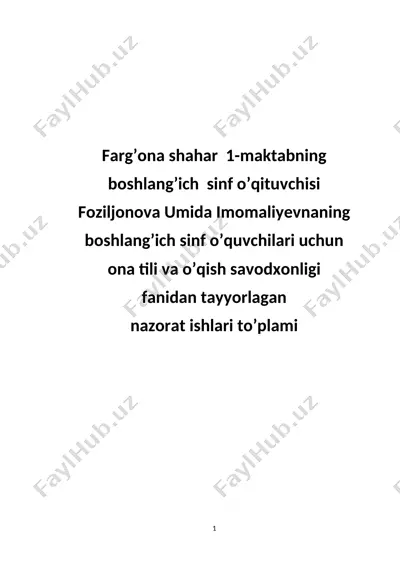 nazorat ishi daftari — DOCX