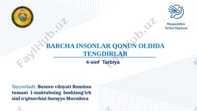 4-sinf tarbiya — PPTX