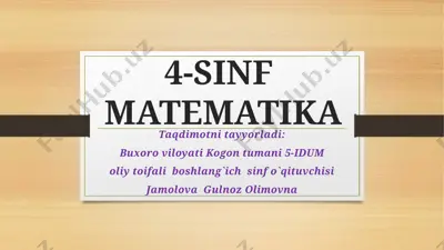 4-sinf jamolova gulnoz olimovna — PPTX