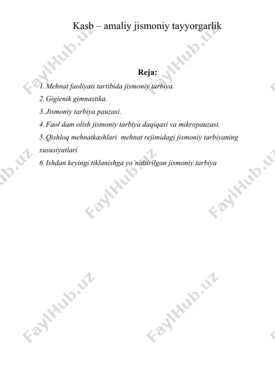 kasb – amaliy jismoniy tayyorgarlik 2 — DOCX