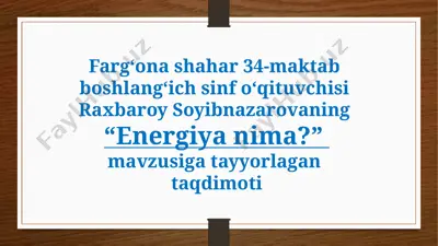 energiya nima — PPTX