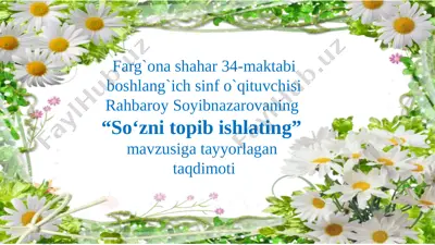 so`zni topib ishlating 5-soat — PPTX