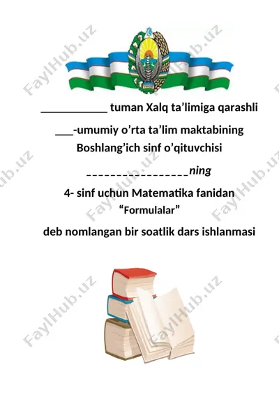 4- sinf matematika fanidan formulalar 3-chorak — DOCX