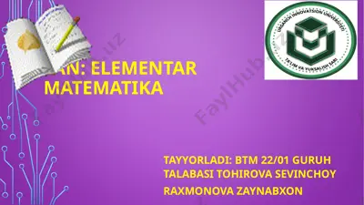 boshlang’ich sinf matematika darsligining dts talablari bo’yicha tahlili — PPTX
