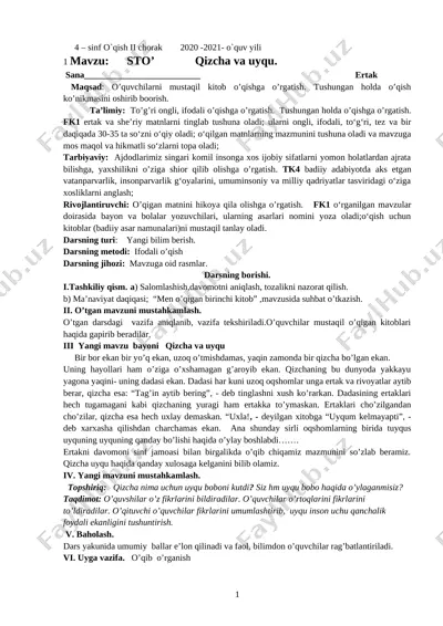 4-sinf o'qish ii ch 20-21 — DOC