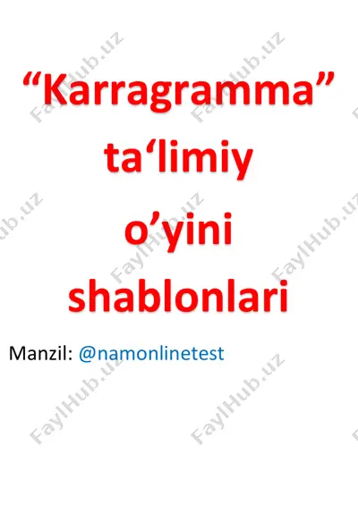 karragramma o`yini — PDF
