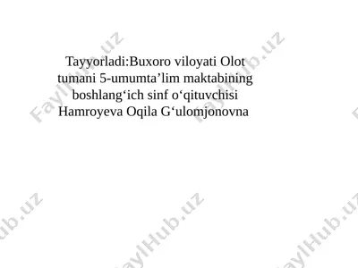 4-sinf nazorat ishi ona tili test — PPTX