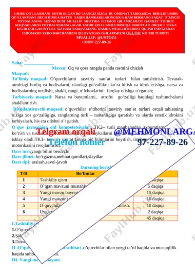 tasviriy 2-sinf — DOCX