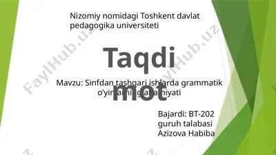 grammatik o'yinlar — PPTX