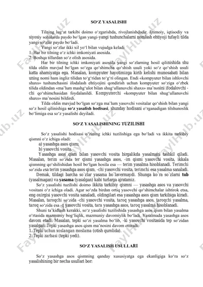 so`z yasovchi qo'shimchalar — PDF