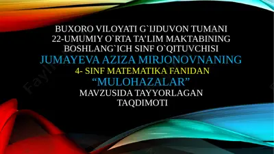 mulohazalar — PPTX