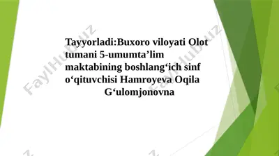 4-sinf o'qish 12 noyabr — PPTX