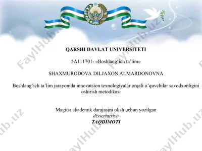 boshlang‘ich ta’lim jarayonida innovatsion texnologiyalar orqali o’quvchilar savodxonligini oshirish metodikasi — PPT