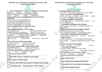boshlang'ich 2 sinf blok testlar — DOCX