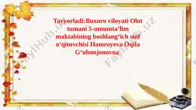 4-sinf ona tili 2-noyabr — PPTX