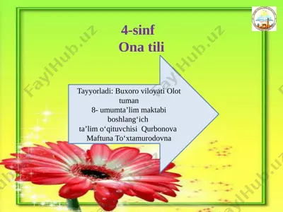 4-sinf ona tili 1-dars — PPTX
