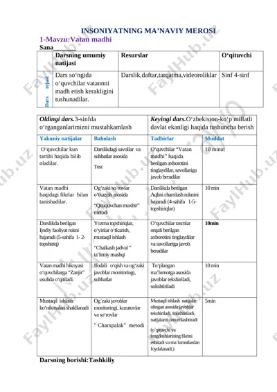 vatan madhi surayyo murodova 4-sinf — DOCX