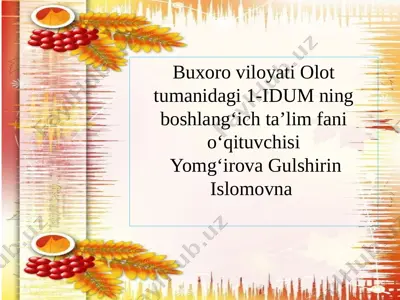 4-sinf o'qish 23- sentabr — PPTX