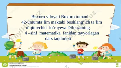 4-sinf matematika — PPTX
