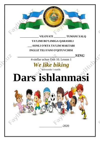 4-sinf 10. we like biking — DOCX