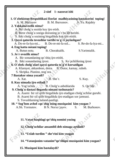 2-4 sinf 1- nazorat ishi — DOCX