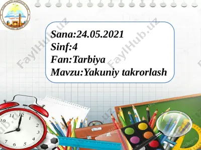 4-sinf tarbiya — PPTX