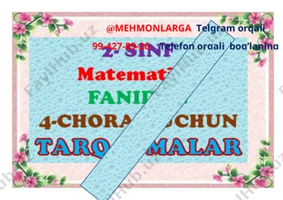 4-chorak 2-ssinf matimatika tarqatma 2021 — DOCX
