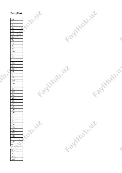 2-sinf umumiy exel — XLSX