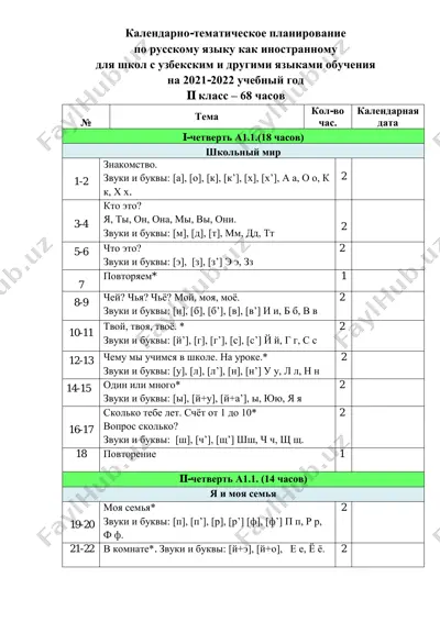 rus tili 2 sinf — PDF