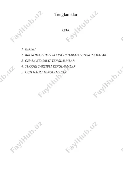 tenglamalar referat — DOC