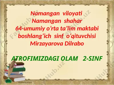 atrofimizdagi olam — PPTX