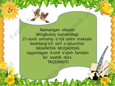 21-maktab_4-sinf_o`qish — PPTX